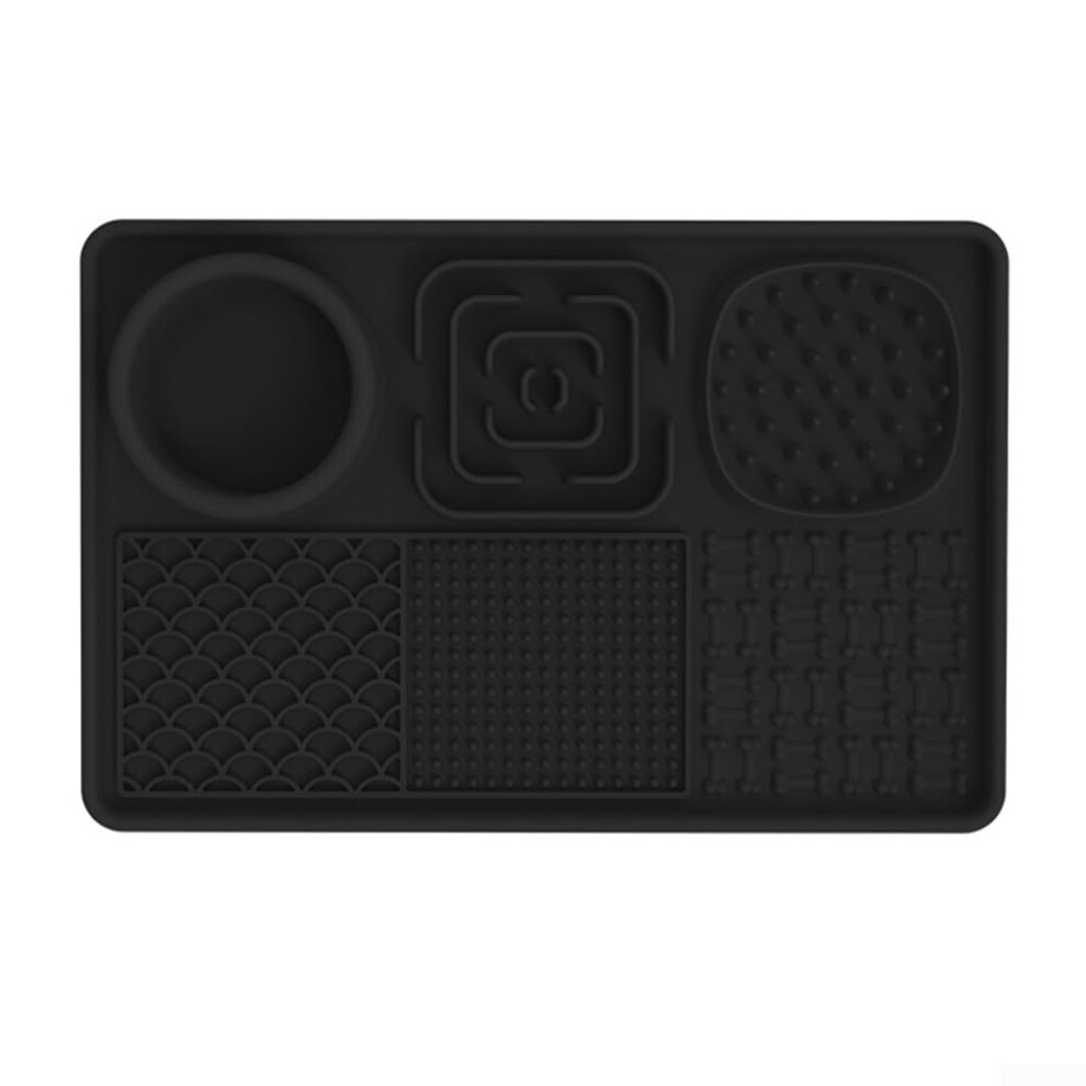 Licky Mats for Dogs Pup Lick Mats With Suction Cups For Slow Feeding And Training Anxiety Relief Dog Food Mats Black-image-OPC-PKF57BV-NEW