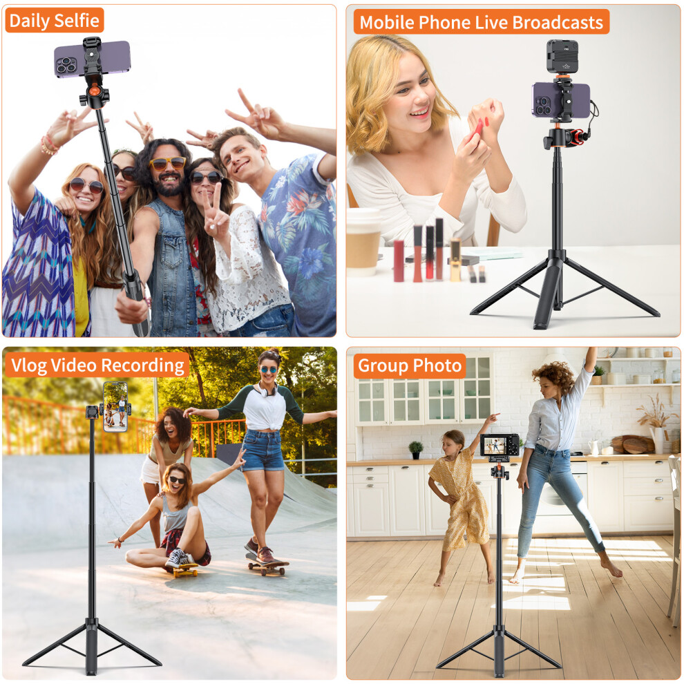 Vrig Tp-16 140Cm Selfie Stick Tripod With Flexible Ball Head And Phone Holder 8291348885417