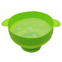 Silicone Popcorn Bowl - Foldable Microwave Popper with 15 Cup Capacity, High-Temp Resistance, Dishwasher Safe, Green