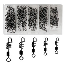 70Pcs Heavy Duty Corkscrew Snap Swivels Fishing Swivels Barrels