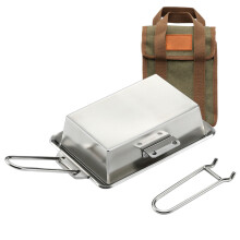 Outdoor Camping Folding Frying Pans Barbecue Meat Plate Portable