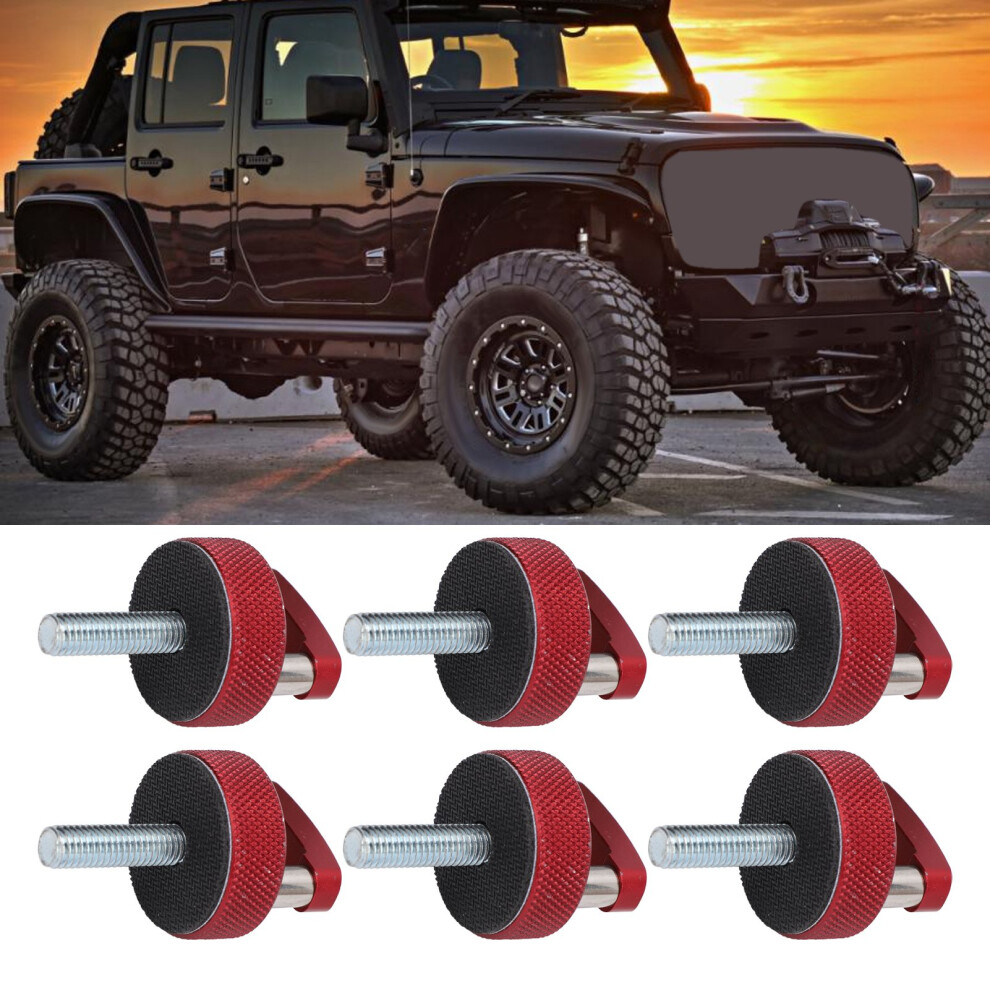 6Pcs Aluminum Hard Top Quick Release Fastener Kit For Jeep Wrangler 2007-2018 Red 4381348887048