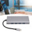 11 in 1 USB C Hub Multiport Adapter 4xUSB3.0 HD 4K 11