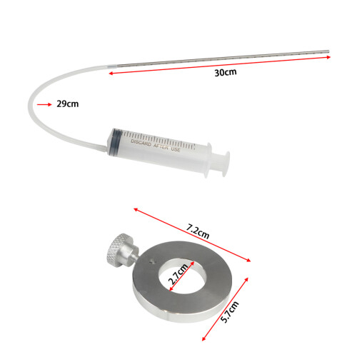 Motorcycle Fork Oil Level Tool Kit, 60mL Syringe & Adjustable Ring