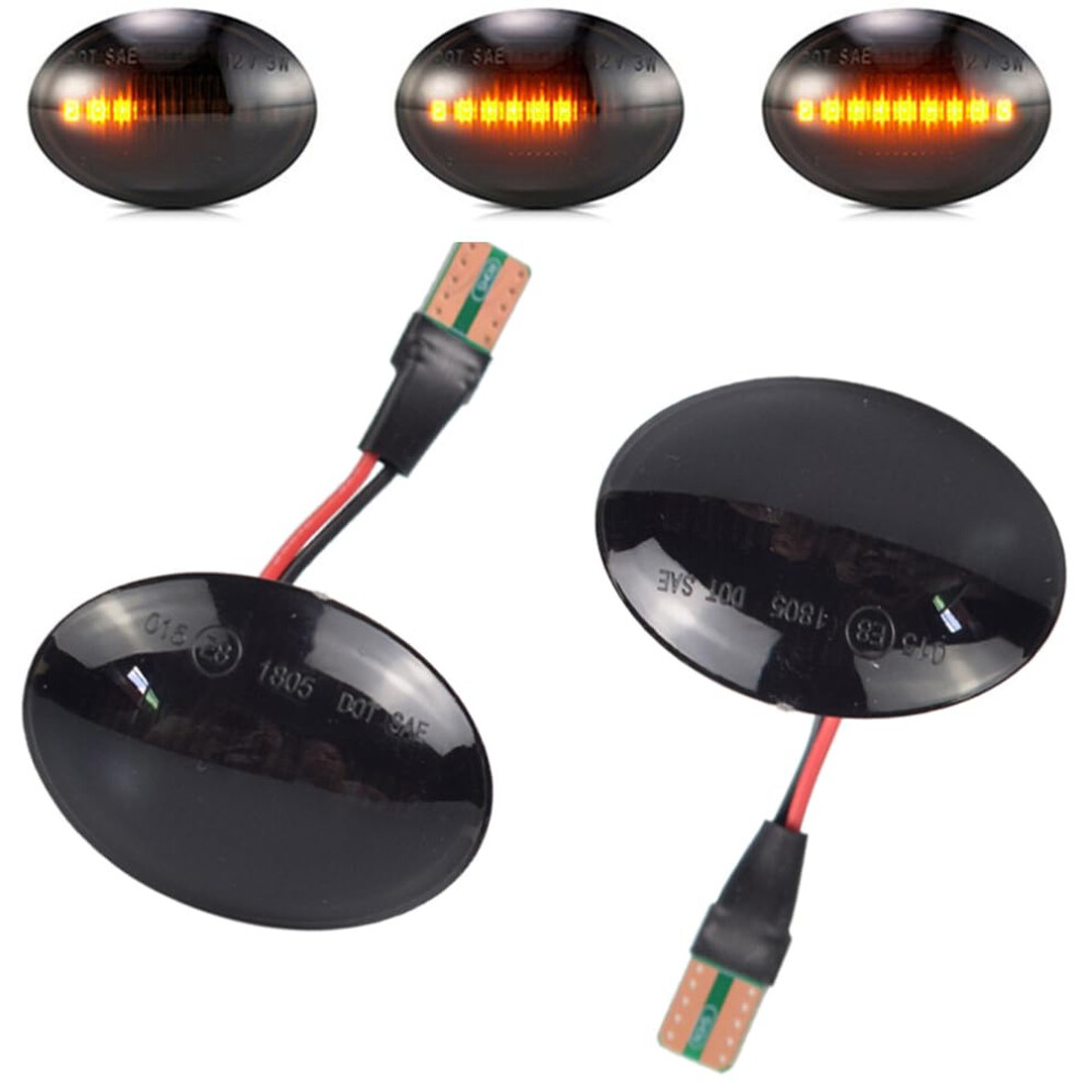 Led Dynamic Side Indicator Sequential Repeater Lights Canbus Compatible For Maserati Lancia Fiat Amber/Black 9016109775696