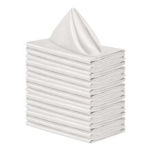 10Pcs White Satin Square Dinner Napkins Soft Fabric for Wedding Party Kitchen Restaurant Events