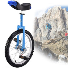 18 Inch Unicycle for Adults with Non-Slip Mountain Tires, Self-Balancing Exercise Bike, Blue Outdoor Fitness Equipment