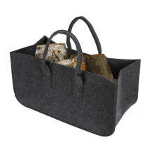 Felt Storage Baskets Large Capacity Felt Tote Bag with Handles for Firewood and Newspaper Organization