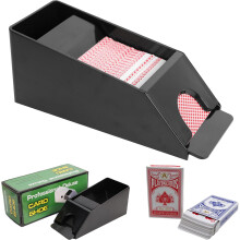 (Black) Playing Card Dispenser, 4 Deck Size Casino Grade Card Dealer, Card Shoe for Standard Size Poker Deck Gambling Games Accessories