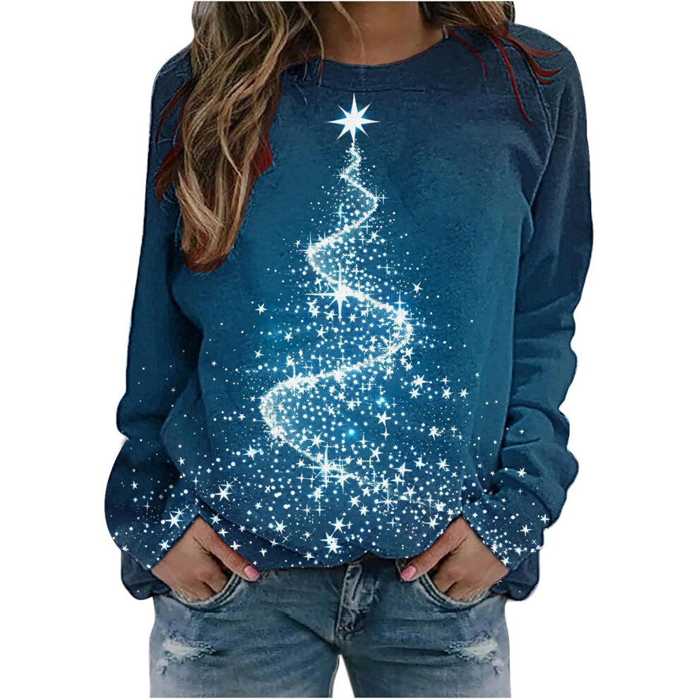 (5XL, 008* Multicolor) Christmas Jumpers for Womens Christmas Sweatshirt Xmas Tree Graphic Long Sleeve Shirts Fall Winter Trendy Sweatshirts Funny Xma-image-OPC-PKF5CVS-NEW