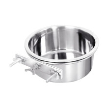 Outdoor Dog Bowl - Metal Feeding Dish for Crate, Mounted Water Dispenser, Small Animal Hydration Station, Cage Feeder Bowl