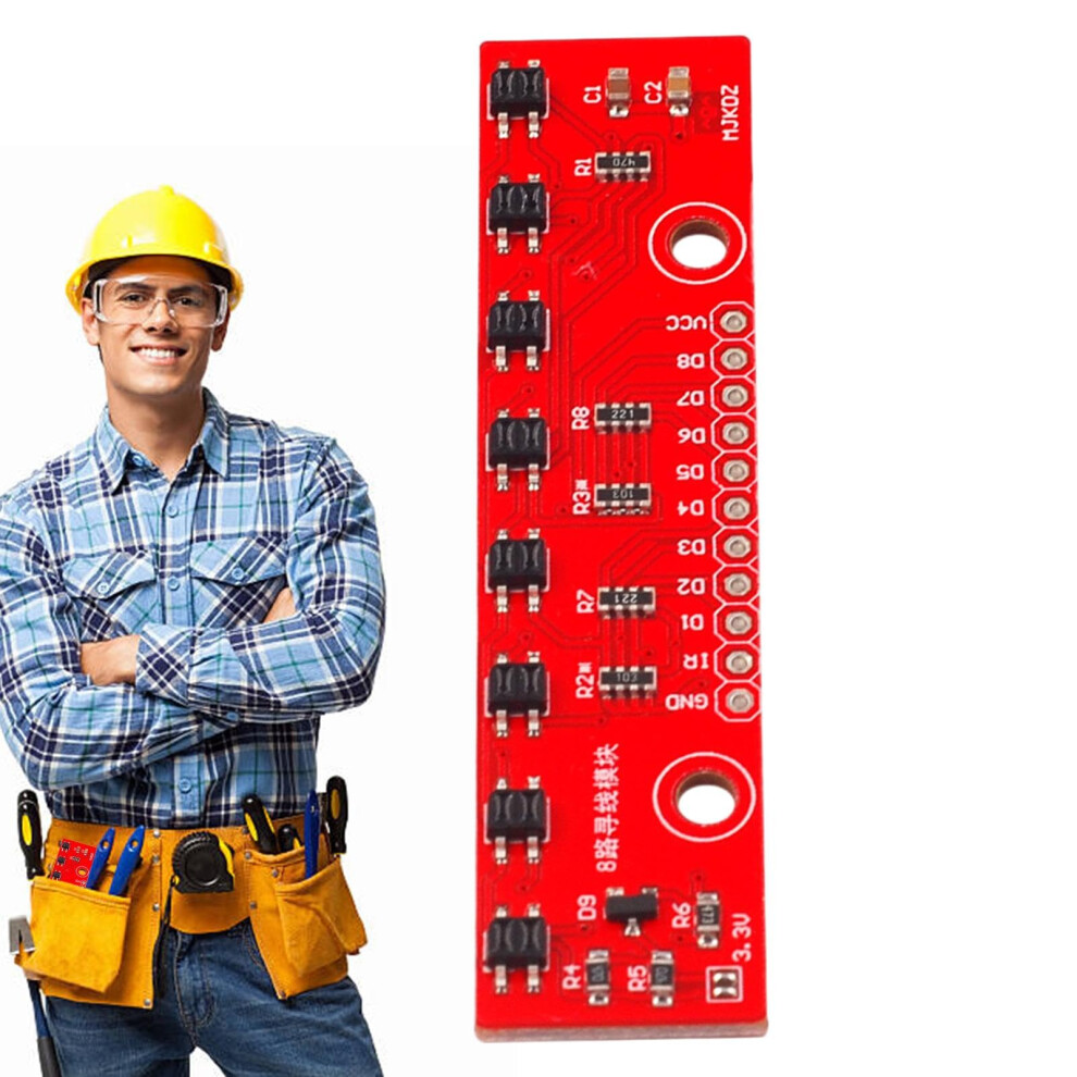 Track Sensor Module - Red Detector 3.3V-5V With 8 Sensors For Obstacle Distance Sensing - Stable Pcb Design 6447073593932