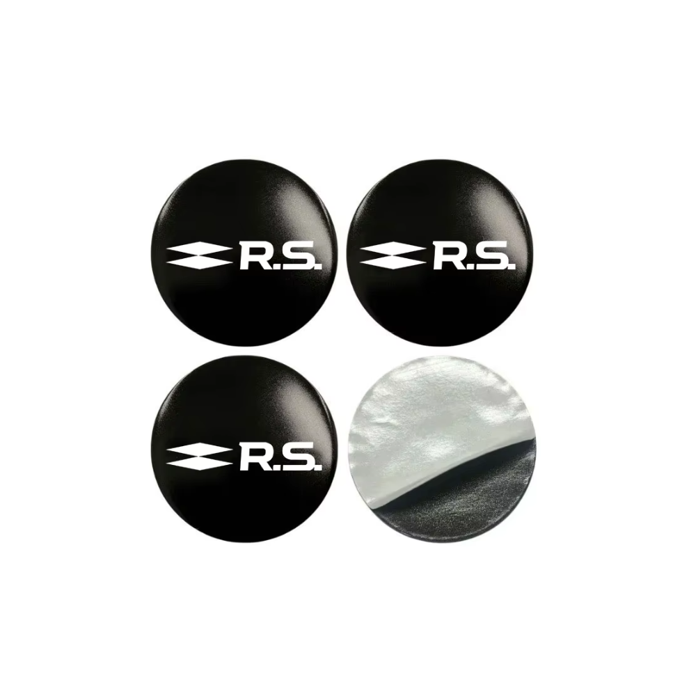 (4Pcs Rs, 65Mm) Wheel Hub Sticker For Renault Rs Logan Laguna 2 Kadjar Scenic 2 Sandero Zoe Mito Twingo Captur Koleos Fluence Clio Accessories Black 6900178673911