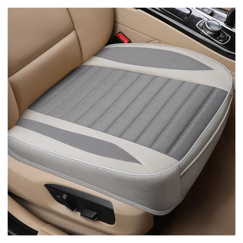 Universal Car Seat Cover - Breathable Flax Cushion For All Seasons, Front Seat Protection, Compatible With Most Vehicle Models Grey 6447073594236
