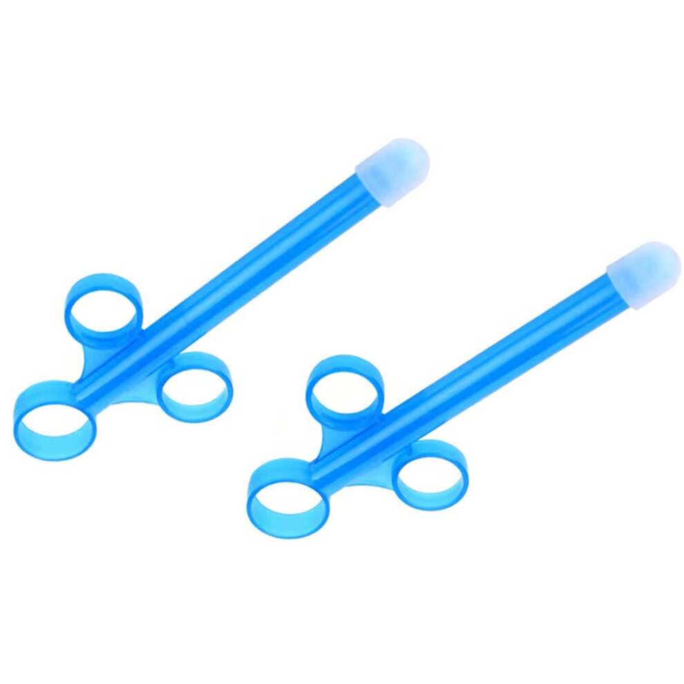 Blue Lube Tube Applicator Syringe Shooter For Lubricant Gel, Reusable, 2-Pack, Anus And Vagina Cleaning Tools