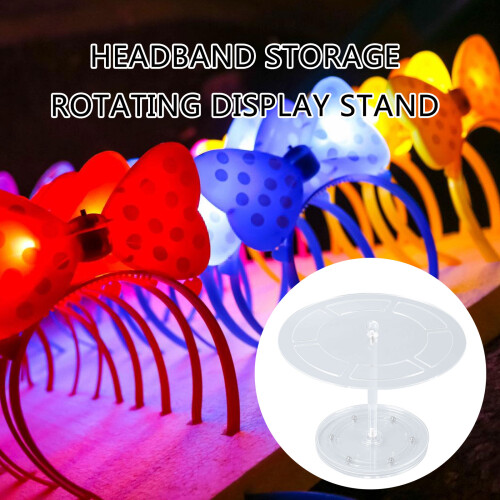 Rotating Acrylic Headband Display Stand Space Saving Organizer 1