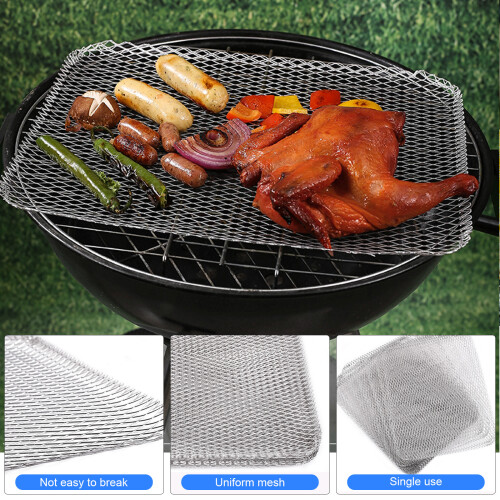 Cuttable Grill Mats 10PCS Aluminum Texture Flexible and Safe for 1