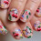 Christmas Light Strips False Nails Stick on Nails Short Square 1