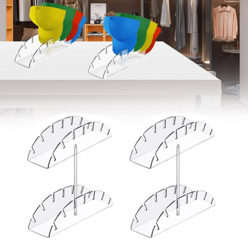 Clear Acrylic Hat Organizers Double Layer Stand Holder for 1