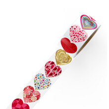 1 Roll Valentine Love Heart Sticker Scrapbooking Adhesive