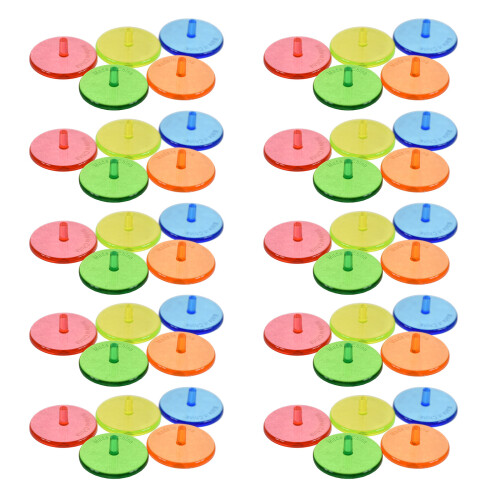 50Pcs Mixed Colors Clear Plastic Golf Balls Marker Flat Round