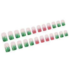 24pcs Christmas Press on Nail Sparkling Stripes Nail Decoration