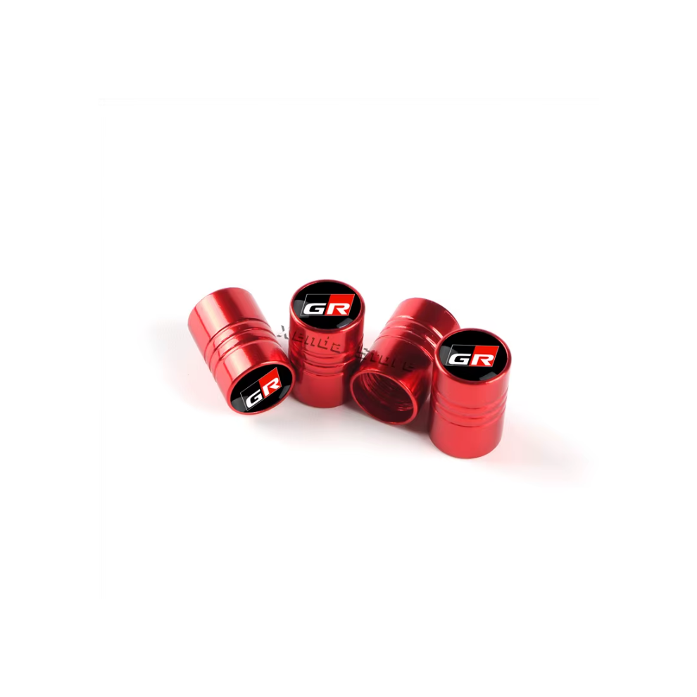 (B ) 4Pcs Car Wheel Tire Valve Stem Caps Air For Gr Sport Yaris 86 Corolla Camry Hilux Supra C-Hr Highlander Rav4 Tyre Accessories Red 6946384566234