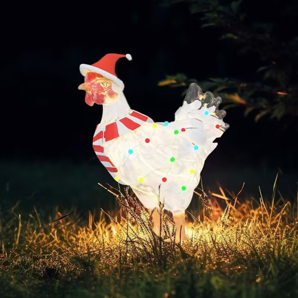 (Multicolor) Christmas Golden Rooster Solar Garden Ornament-image-OPC-PKF5WW2-NEW