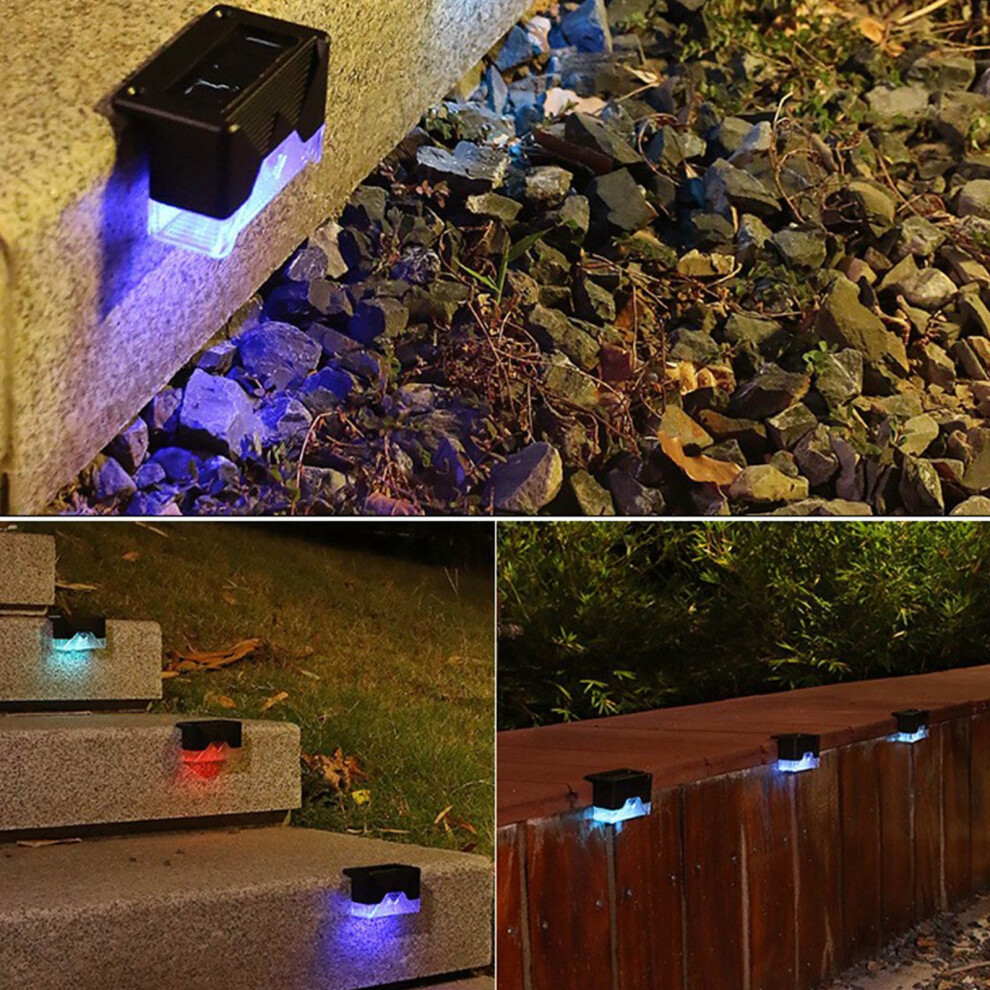 (Multicolor) Warm White LED Solar Lamp Stair Outdoor Garden Lights Solar Power Balcony Light Decoration For Patio Stair Fence-image-OPC-PKF5WXX-NEW