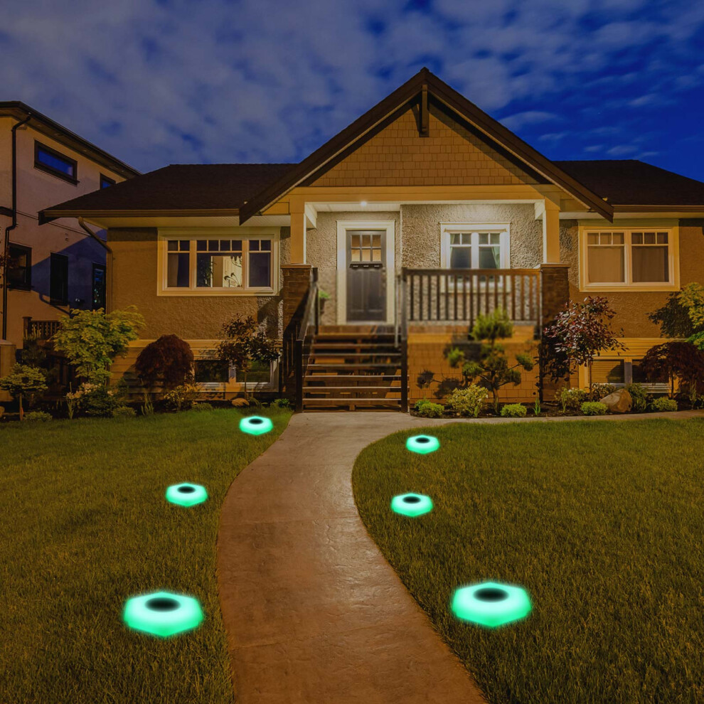 (C) Solar Outdoor Garden Patio Floor Lamp Round Road Lighting Ambiance Lights-image-OPC-PKF5Y5B-NEW