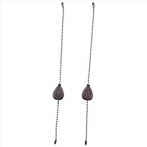 2Pcs Bronze Ceiling Fan Pull Chain Set, Decorative Fan Pendant 2
