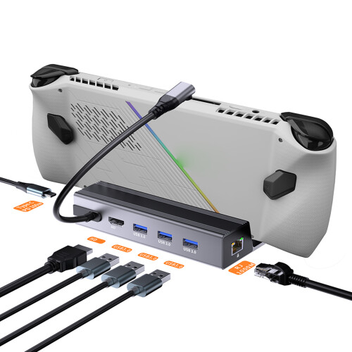 Portable USB C Charging Base for ROG and SteamDeck with Multiple 2