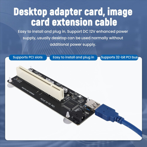 Scheda bus PCIe PCI-E PCI Express X1 a PCI Riser Card per PC desktop 2