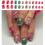 Christmas Tree Press on Nails Glossy Green Glitters Stick on 1