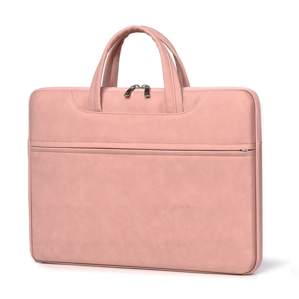 15.6 Inch Waterproof Laptop Bag Sleeve For Men And Women, Messenger Briefcase With Shoulder Strap Pink 6038364305756
