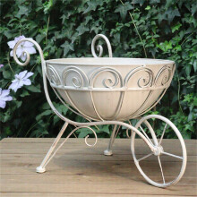 Outdoor Metal Flower Stand - Heavy Duty Iron Plant Pot Shelf, Anti-Rust Potting Bench Table for Garden Home Decor, White