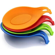 Silicone Spoon Rest, Pack of 4-BPA Free Flexible Silicone Kitchen Utensil Rest Ladle Spoon Holder for Stove Top  for Cooking Spatula, Ladle, Brush