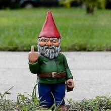 15cm Middle Finger Gnome Walk Away Statue Funny Garden Lawn Ornament