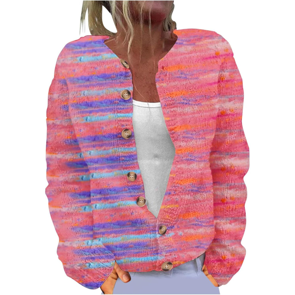 (L, 006* Multicolor) Christmas Sweaters for Womens Christmas Funny Cardigans Casual Button Down Long Sleeve Cardigan Holiday Tops Cute Knit Xmas Sweat-image-OPC-PKF65FJ-NEW