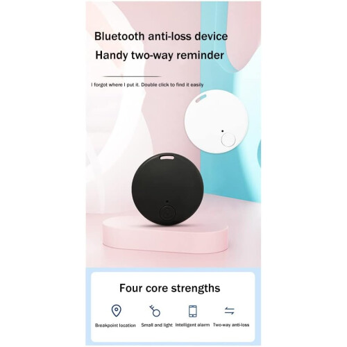 Mini GPS Tracker Black - Bluetooth Wireless Smart Locator for Pets, Keys, and Wallets - Compact Size and Durable Design 1