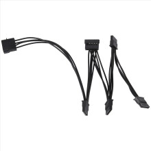 4Pin IDE to 5-Port Power Cable Molex to SATA 18AWG For HDD SSD PC