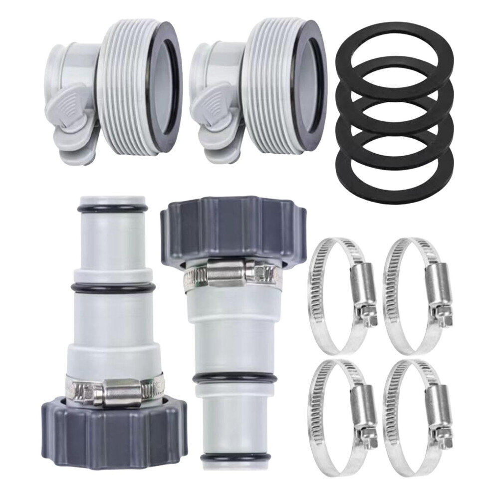 Pool Hose Adapter Connector For Above Ground Pools, Fits 1.25 And 1.5 Inch Hoses, Includes Clamping Disc 9084446850550