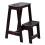 Stool Folding Step Ladder, Two-Step Step Stool for Home and Balcony, Black, 29x48x55cm Storage Solution 1