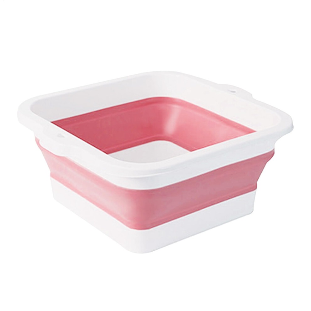 Foot Soaking Basin with 168 Massage Points | Large Foldable Anti-Slip Foot Bath Bucket for Home and Car, Pink
