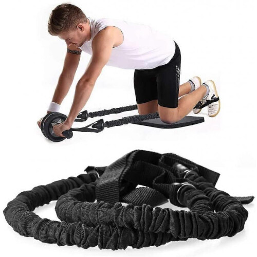 1 Pair Ab Roller Pull Rope Resistance Band Trainer Abs Slimming Gym 2
