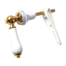 Toilet Flush Handle Cistern Lever, Gold Compact Replacement Lever for Bathroom Toilet Tank, Easy Installation