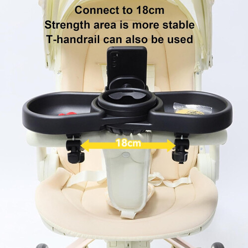 Multifunctional Stroller Snack Tray with Adjustable Cup Holder, Snack Organizer for Most Baby Strollers, Portable Accessory 1