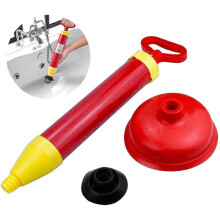 Powerful Toilet Unblocker with 2 Suction Cups, Drain Unclogging for Bathroom