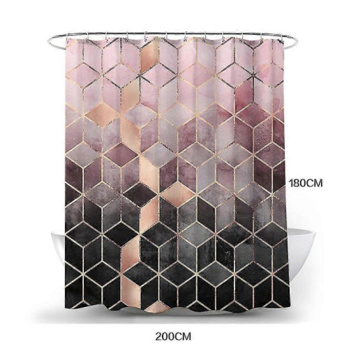 Modern Geometric Bathroom Waterproof Shower Curtain 1