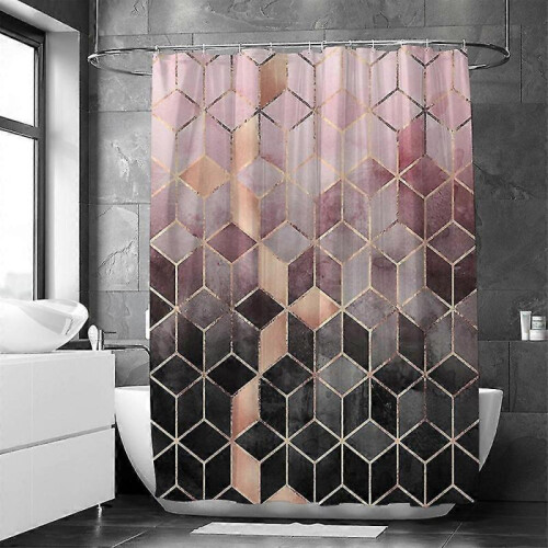 Modern Geometric Bathroom Waterproof Shower Curtain 2